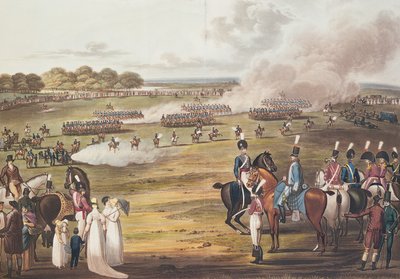 ロンドンボランティア騎兵隊と空飛ぶ大砲の眺め、1805 作： Charles Cranmer